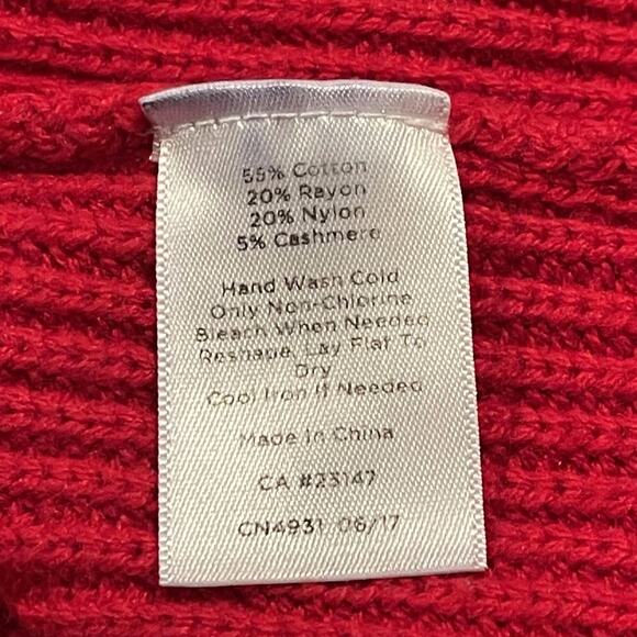 Talbots Sweater Cable Knit Minimalist Classic Cozy Preppy Holiday Red Size Small - Picture 4 of 5